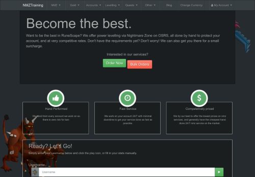 Buy RuneScape Accounts with NMZTraining
