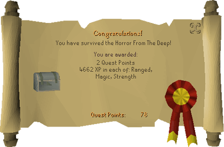 OSRS Horror from the Deep Quest reward