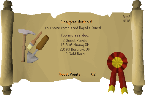 The Digsite Quest Reward