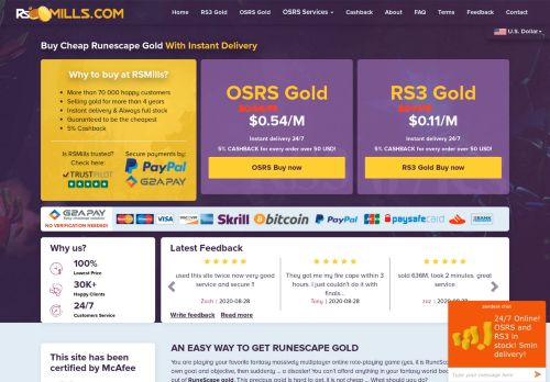 Sell RuneScape Gold with RsMills